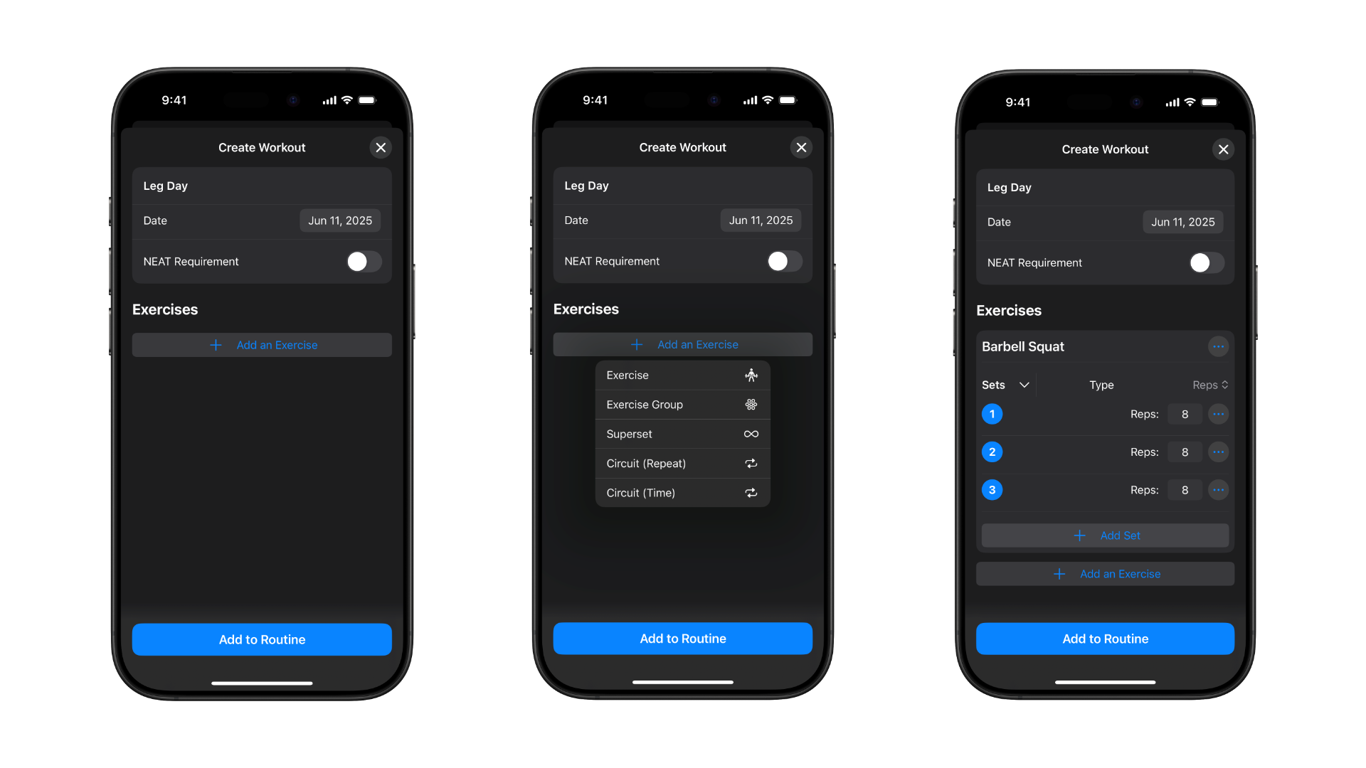 Create Workout For Reoutine